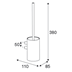 Toilet brush for wall, brushed steel
