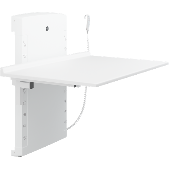 Wickeltisch, 800 x 1400 mm, elektrisch höhenverstellbar, hochklappbar