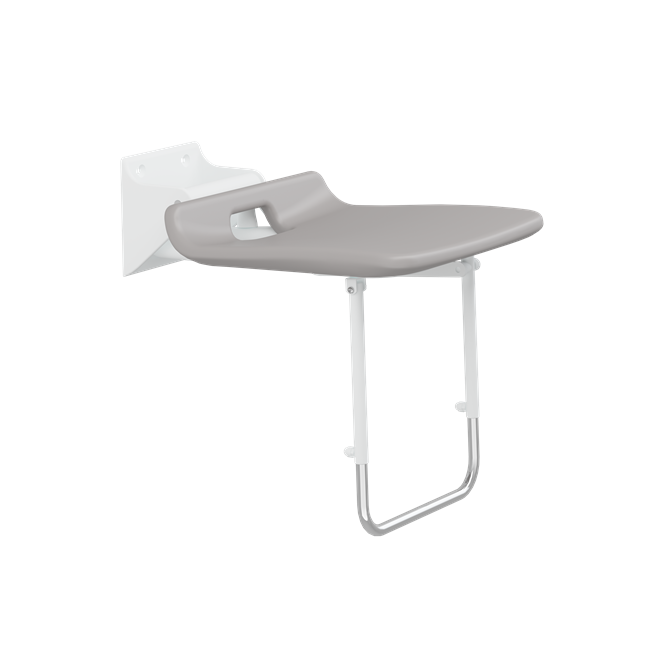VALUE IV folding shower seat with supporting leg, fixed height Pressalit