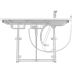 Wickeltisch, 800 x 1400 mm, elektrisch höhenverstellbar, mit sanitären Artikeln und Ausziehbrause