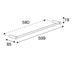 Handdoekhouder 60 x 8,5 cm, enkel, mat wit