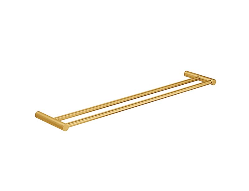 Towel holder, double, 60 x 12 cm, brushed brass